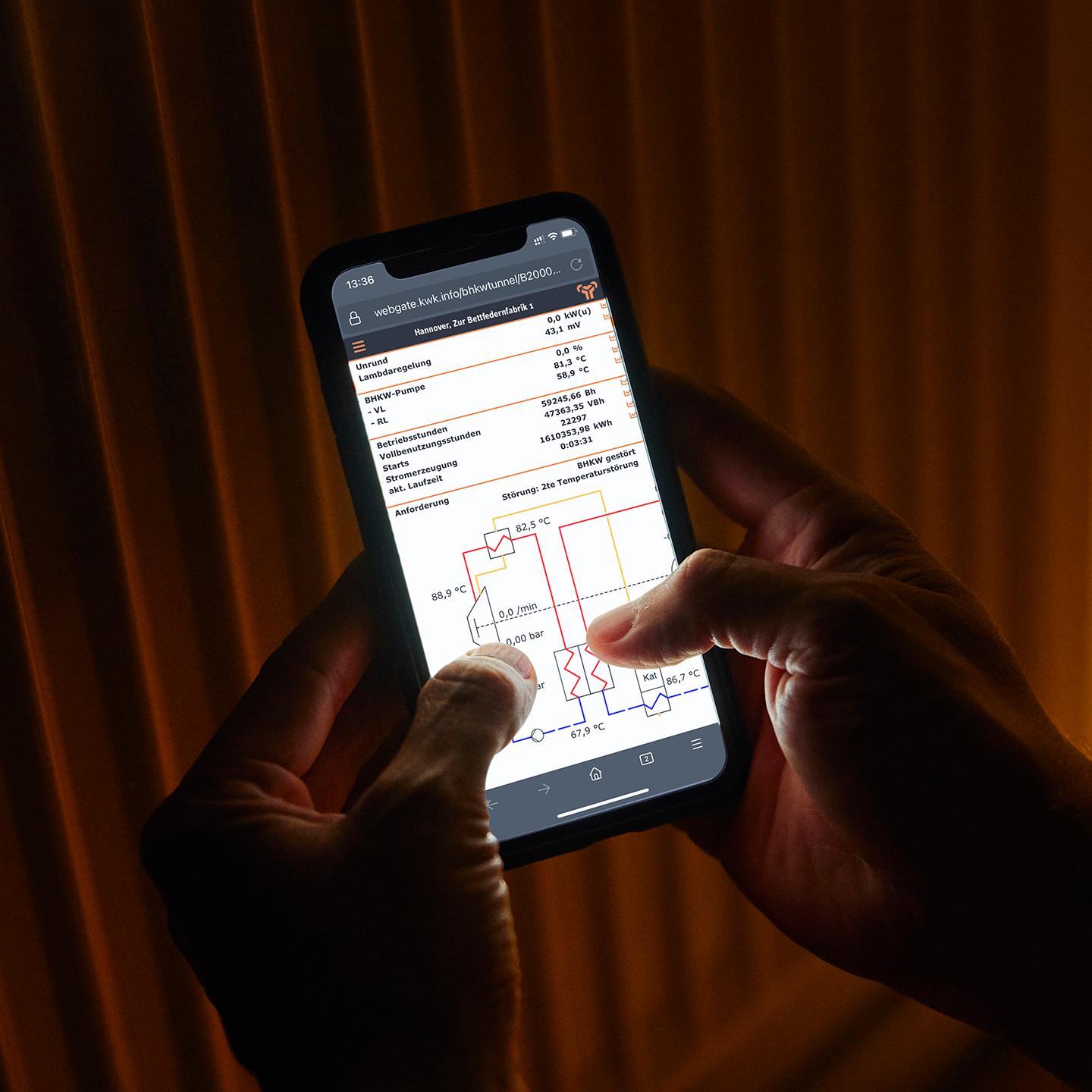 kraftwerk - BHKW Steuern von Unterwegs mit Webgate und Webcontrol